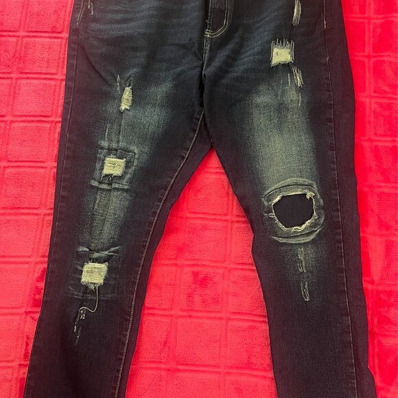 Patched Apple Skinny Denim Jeans - Picture 2 of 9